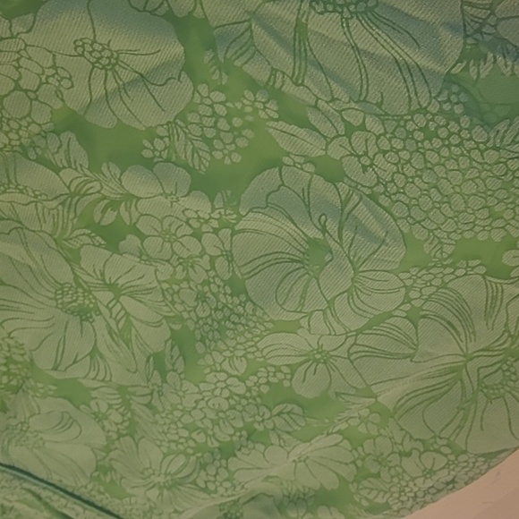 LIKE NEW VTG 1960s Handmade Mod Bright Green Go-go Floral Print Mini Dress - Picture 16 of 17